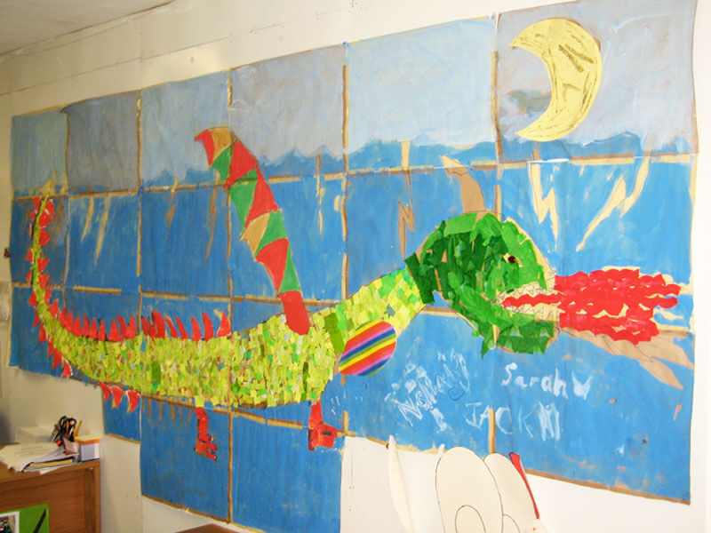 childrens art on wall in kids klubs childcare creche bayside co.dublin